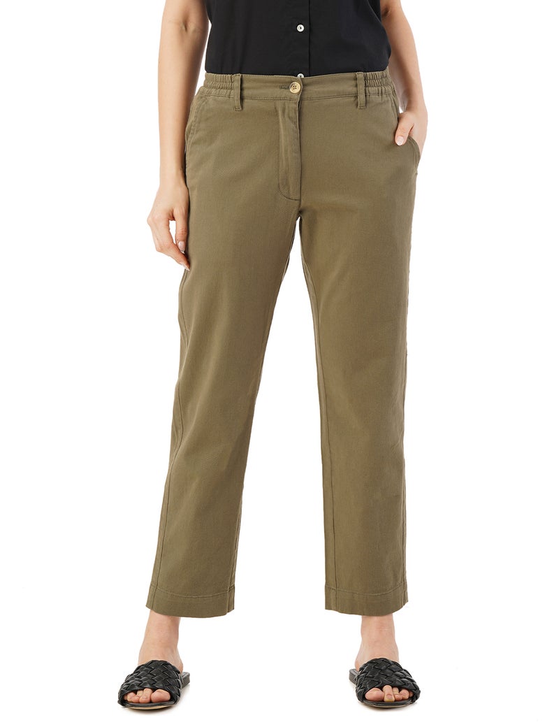 fyltr Women's Stretch Cotton Comfort Chinos with Elasticated Waistband - Image 1